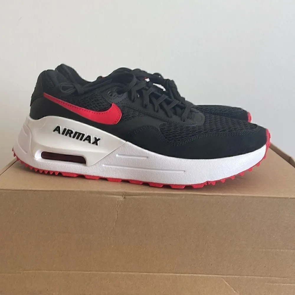 Nike Air Max System Black University Red Women Size 9 Men Size 7.5 (DM9537-005)